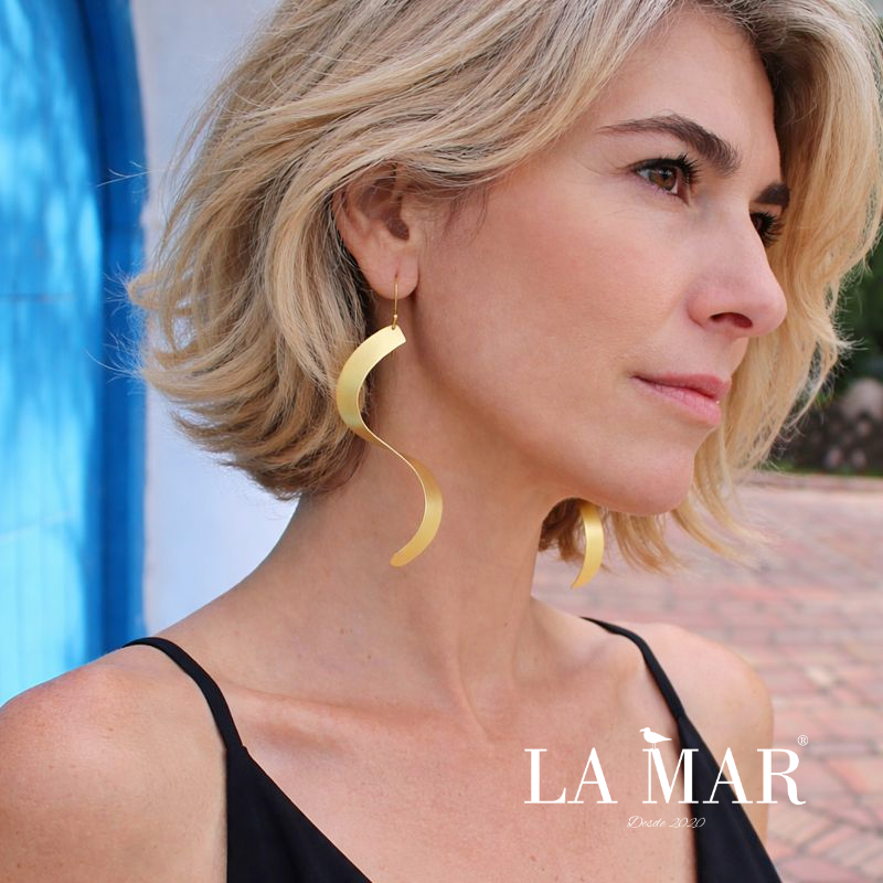 CINEMA earrings plated in 18kt gold