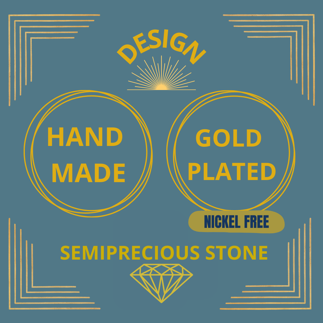 Anillo bañado en oro y piedra cuarzo ágata azul celeste - baño de oro