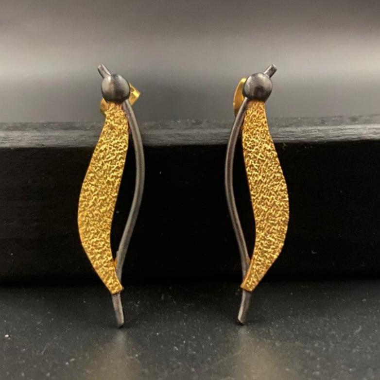 BOWIE earrings plated in 18kt gold