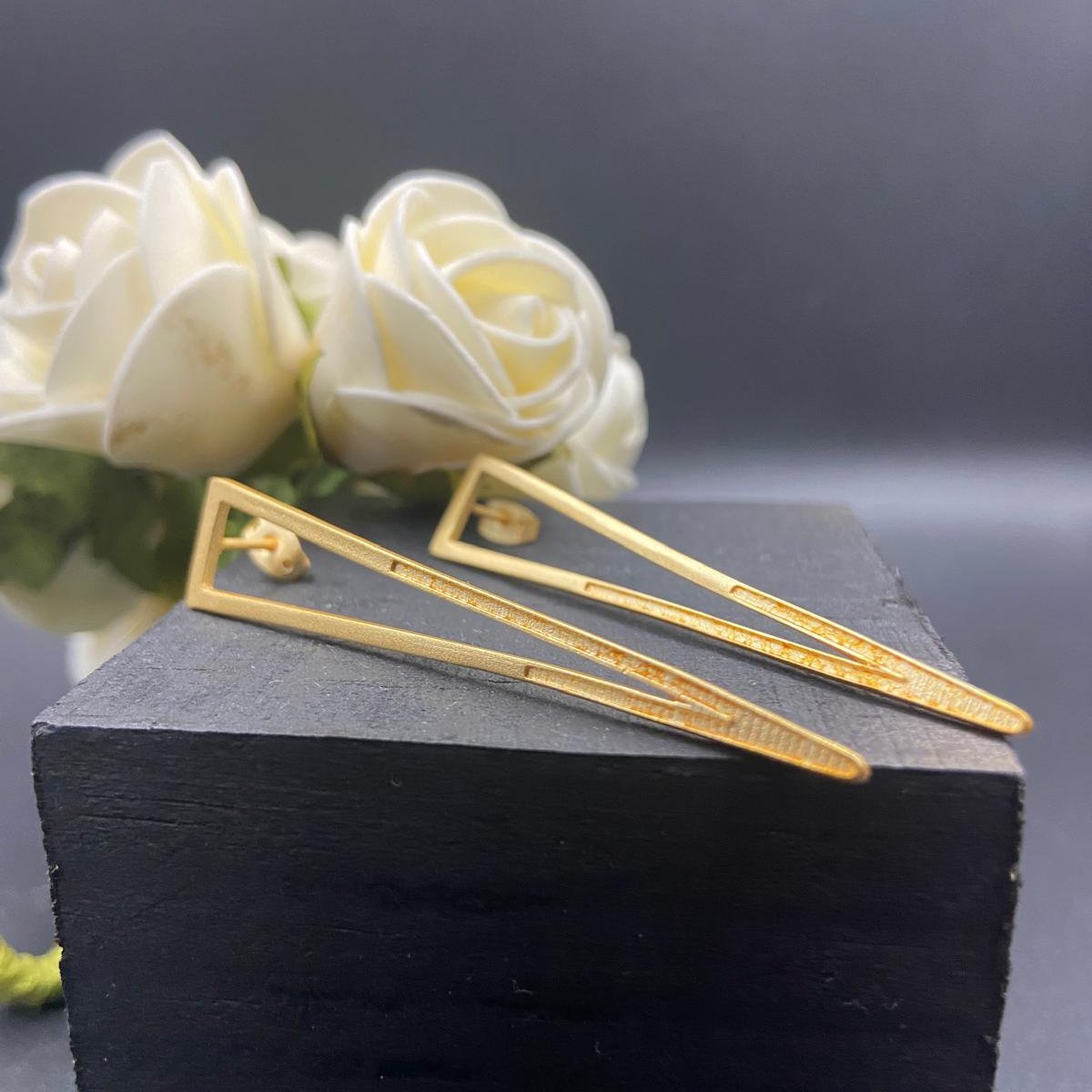 BOWIE earrings plated in 18kt gold