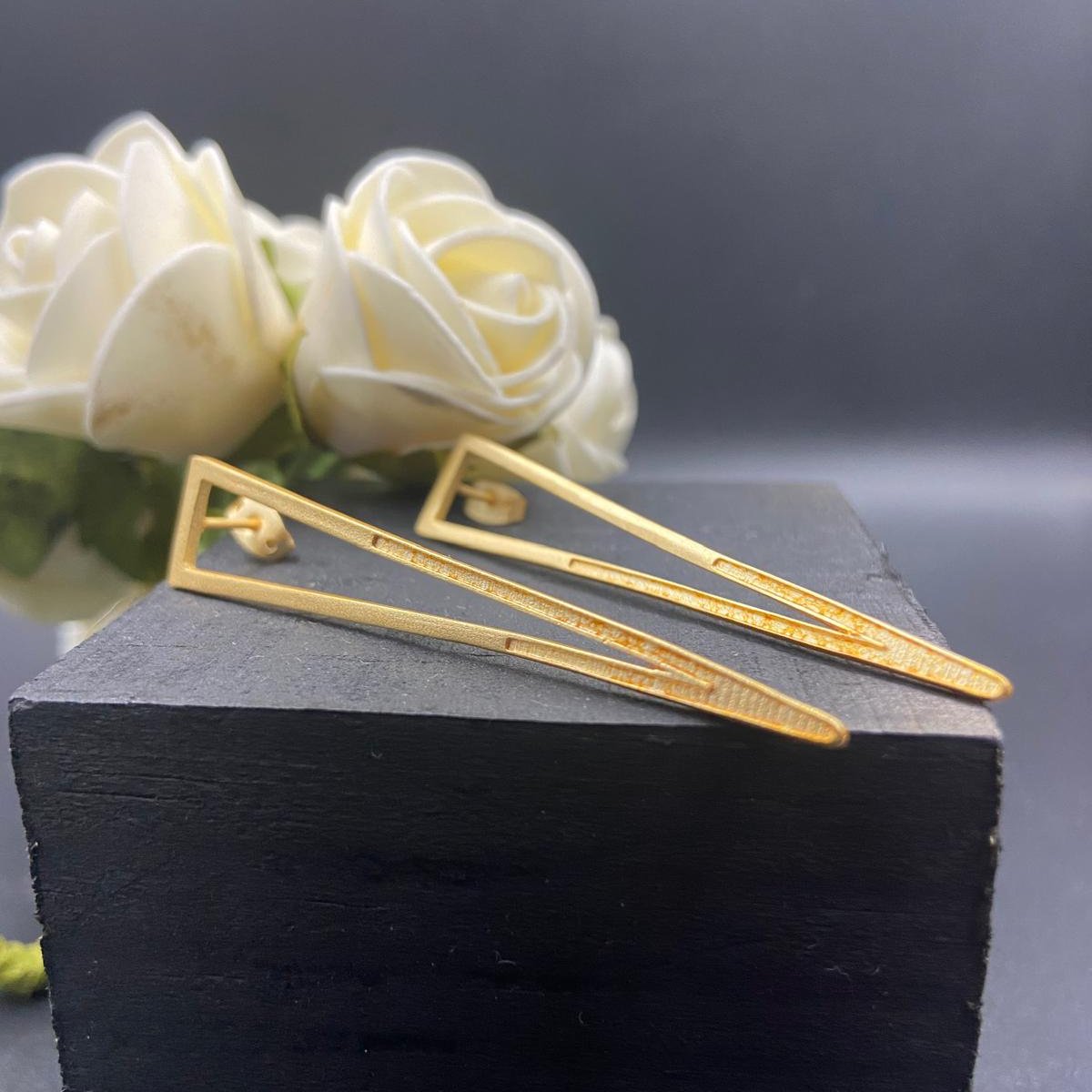 BOWIE earrings plated in 18kt gold