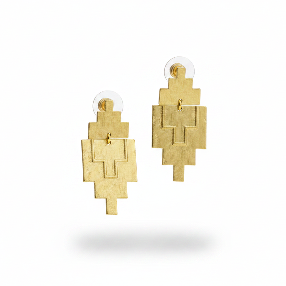 Pendientes KAVANAGH bañados en oro - Diseño con carácter