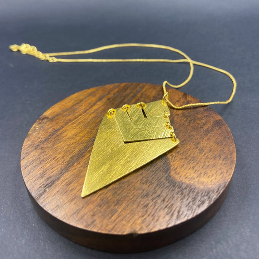 PÄLÄOLITHISCHE lange Halskette mit 18-karätigem Gold überzogen