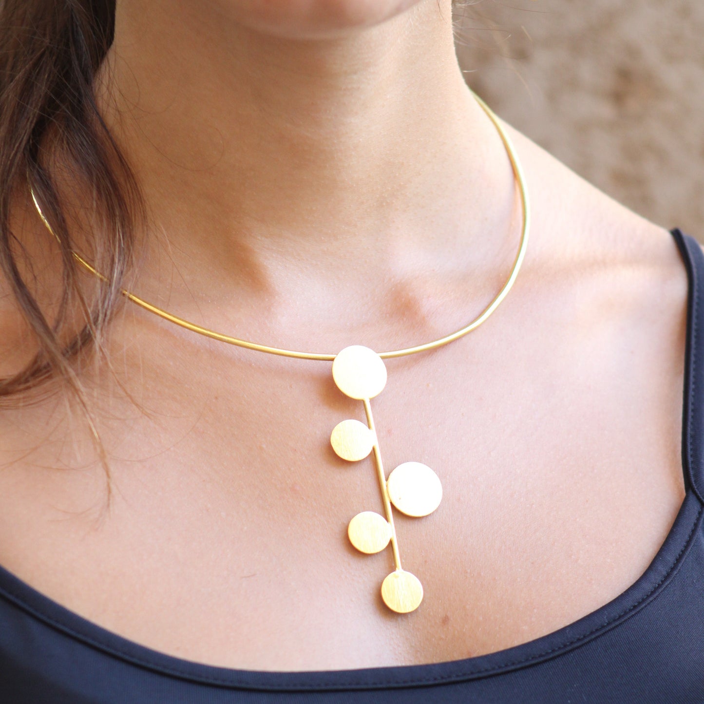 DECO choker with 18kt gold plated pendant