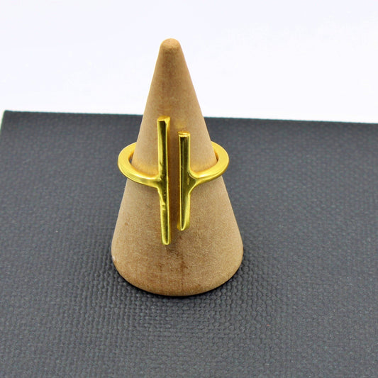 18 Karat vergoldeter Halbmondring