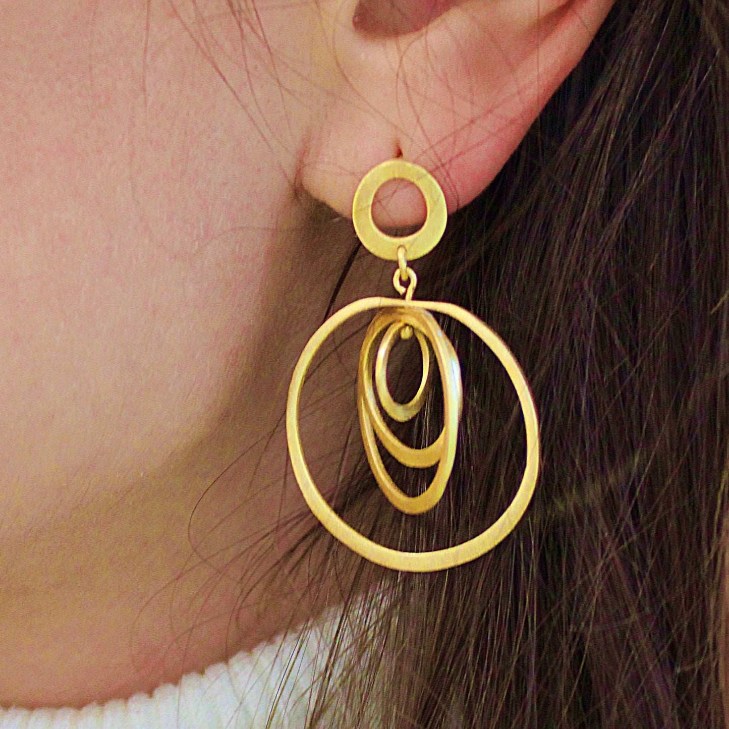 MILLE ANELLI Designer-Ohrringe mit 18-karätigem Gold überzogen