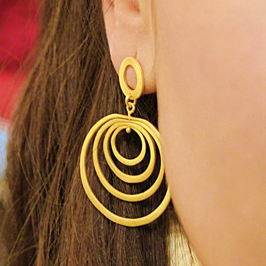 MILLE ANELLI designer earrings plated in 18 kt gold