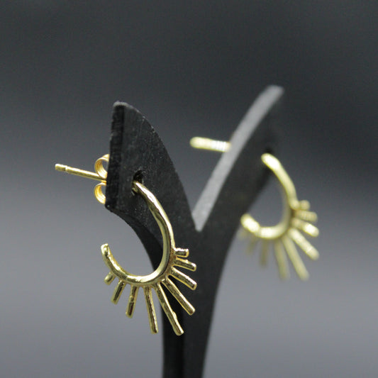 SUNRAY designer earrings plated in 18 kt gold