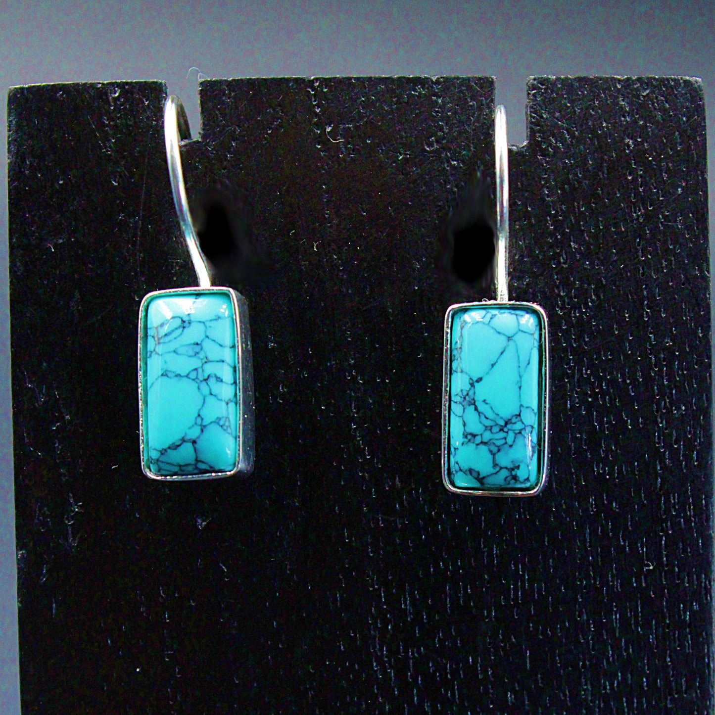 TURQUOISE designer earrings plated in 925 silver