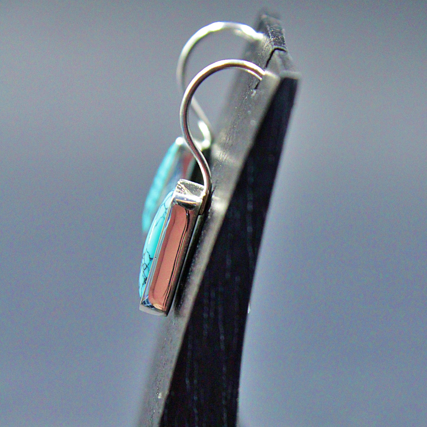 TURQUOISE designer earrings plated in 925 silver