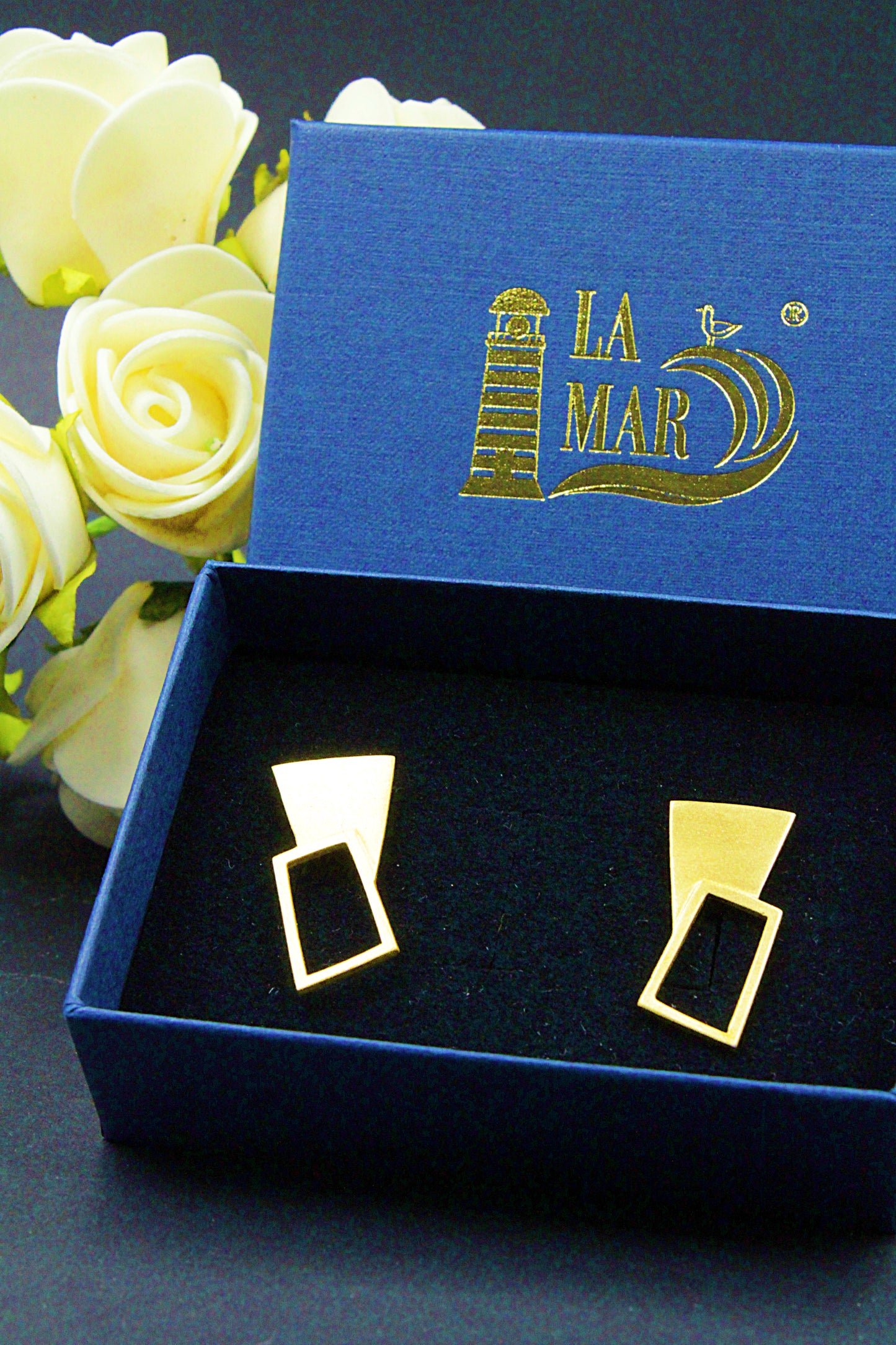 Designer-Ohrringe von ROHE, vergoldet mit 18 kt Gold