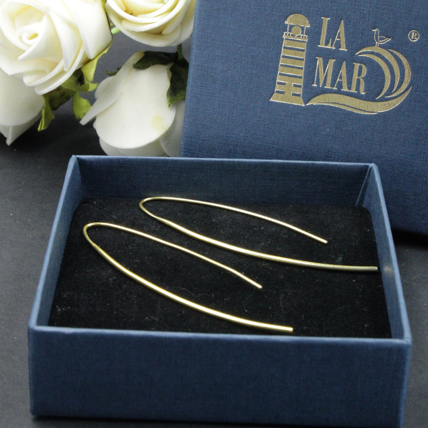 BENE Designer-Ohrringe vergoldet mit 18 kt Gold