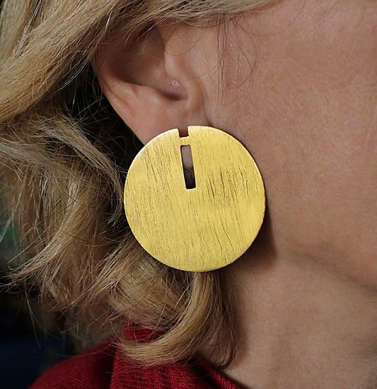 DISK-Ohrringe mit 18-karätigem Gold überzogen