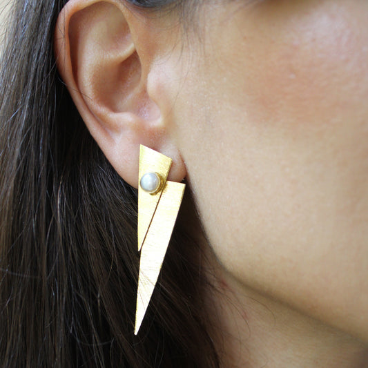 BOWIE-Ohrringe mit 18-karätigem Gold überzogen