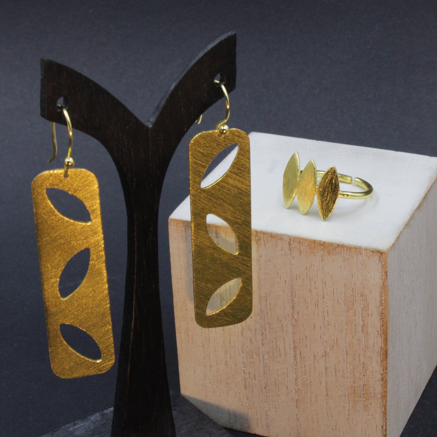 BOWIE earrings plated in 18kt gold