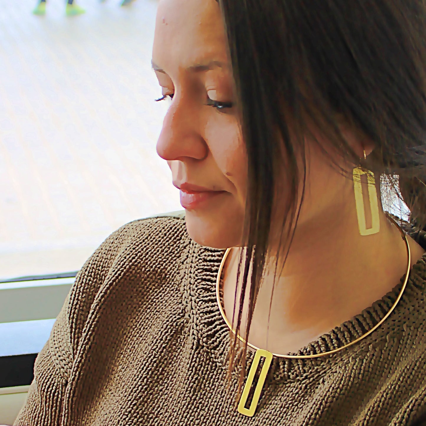 IMPERIA choker with 18kt gold plated pendant