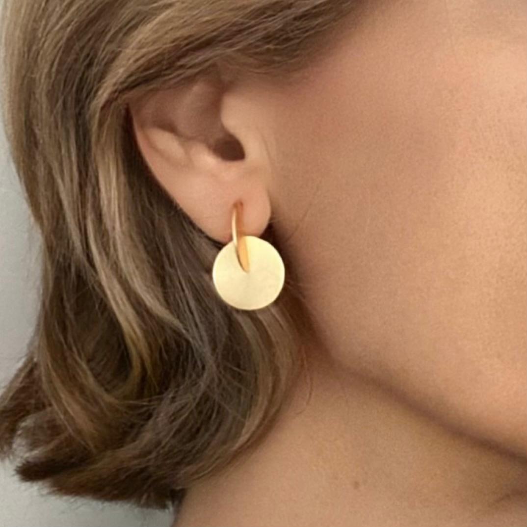 GROPIUS Designerohrringe vergoldet mit 18 kt Gold