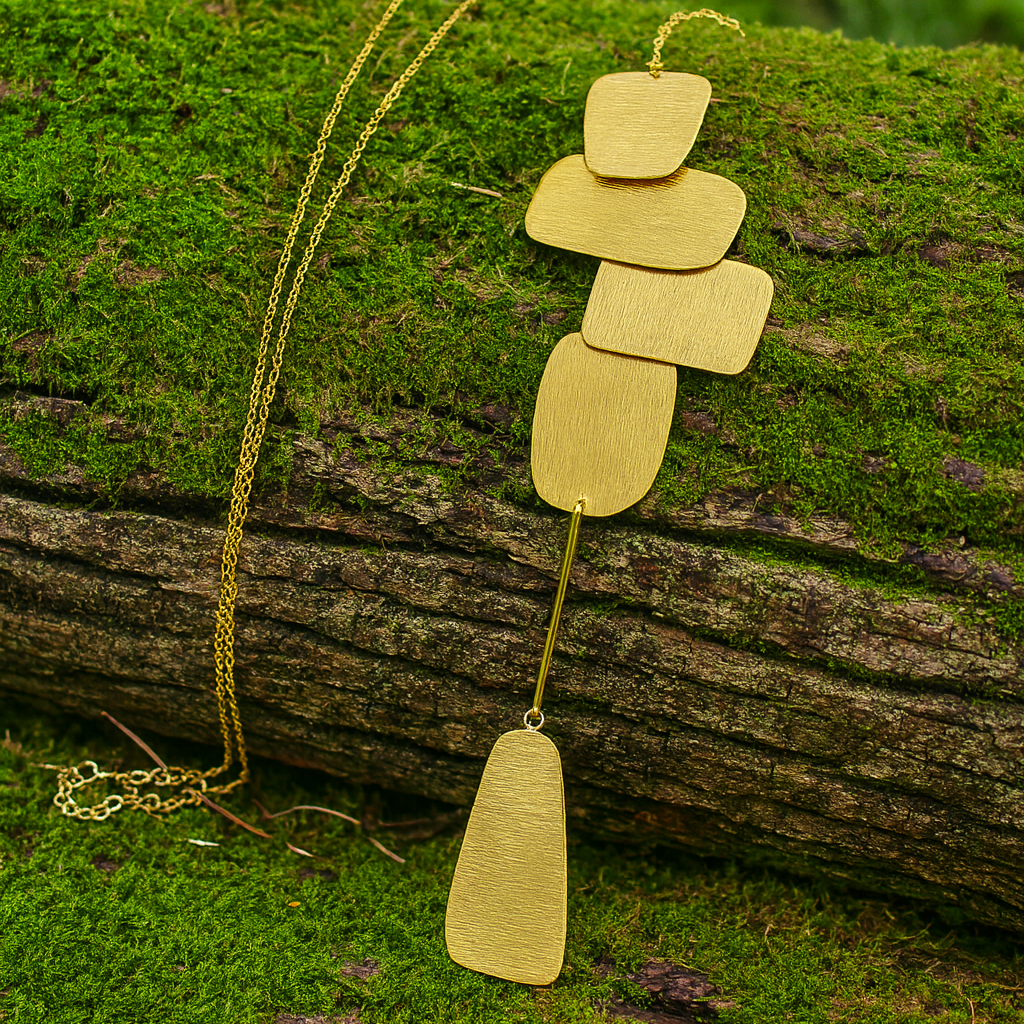 MIRÓ long necklace plated in 18kt gold
