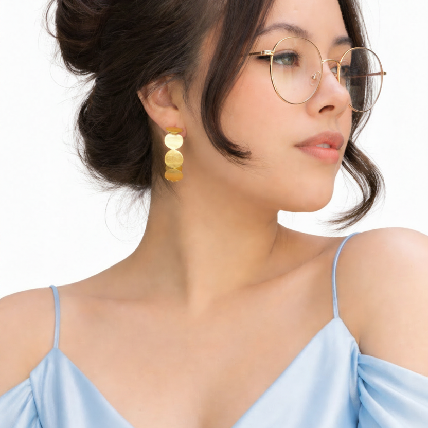 CINEMA earrings plated in 18kt gold