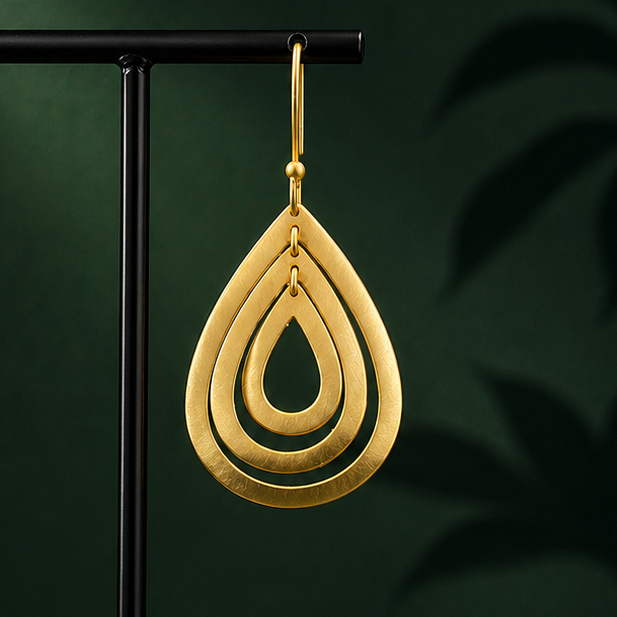 Pendientes TRES GOTAS ORO bañados en oro