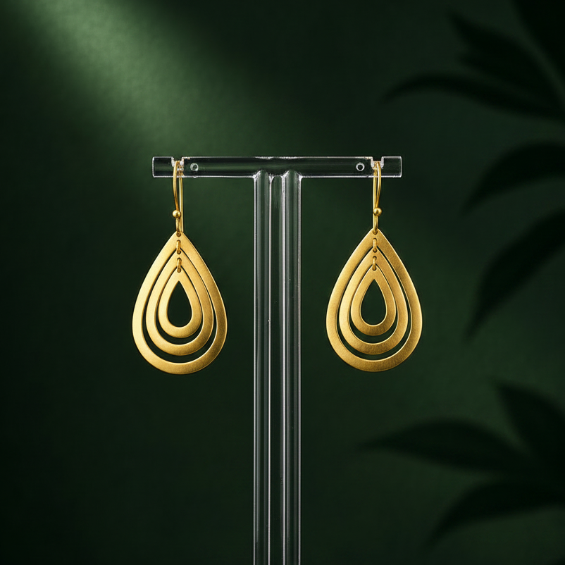 Pendientes TRES GOTAS ORO bañados en oro