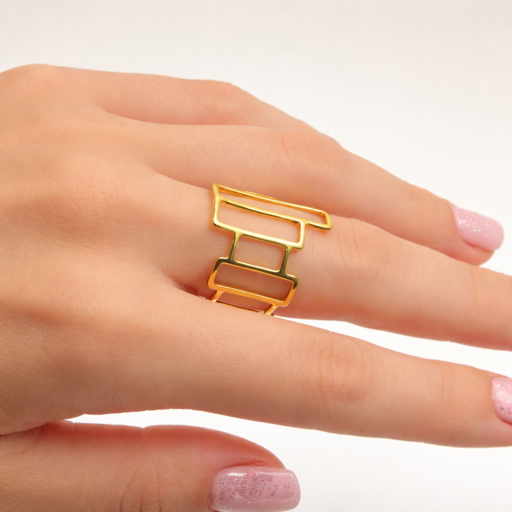 Anillo CHICAGO chapado en oro