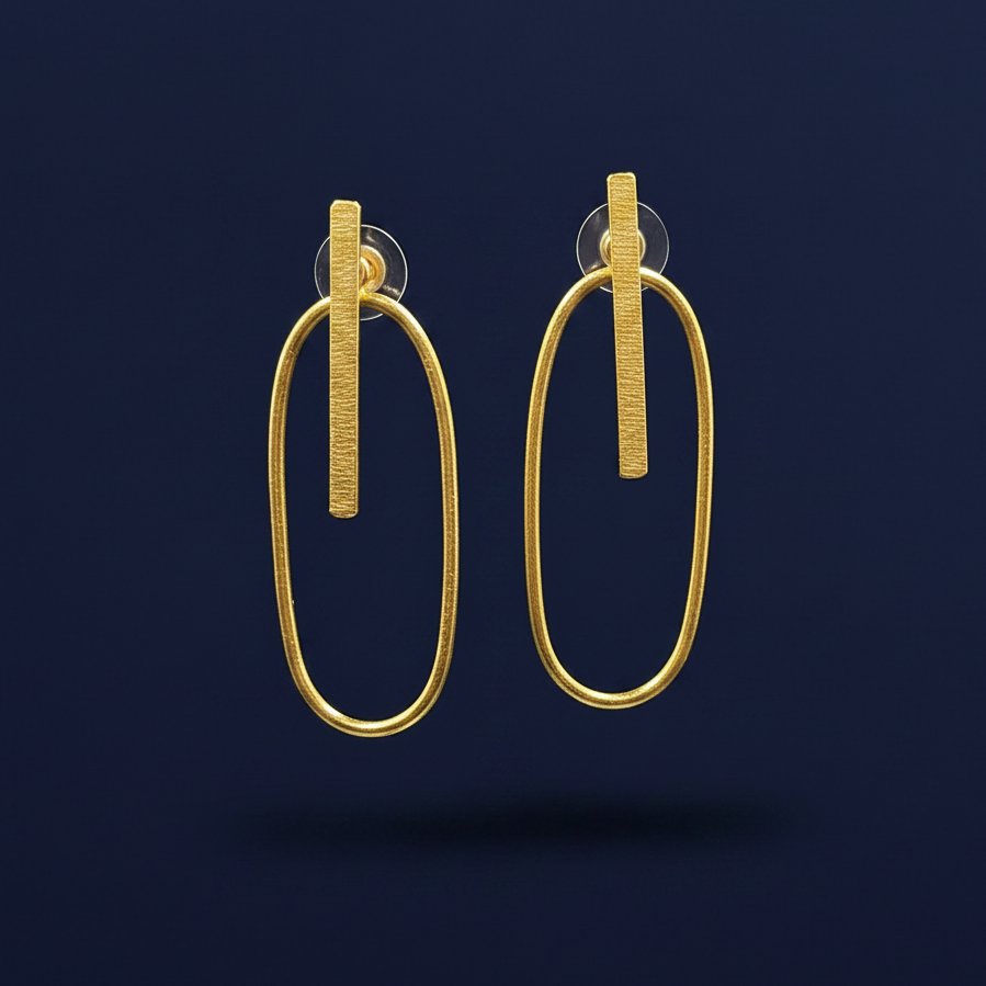 Pendientes MODIGLIANI bañado en oro - Diseño con carácter
