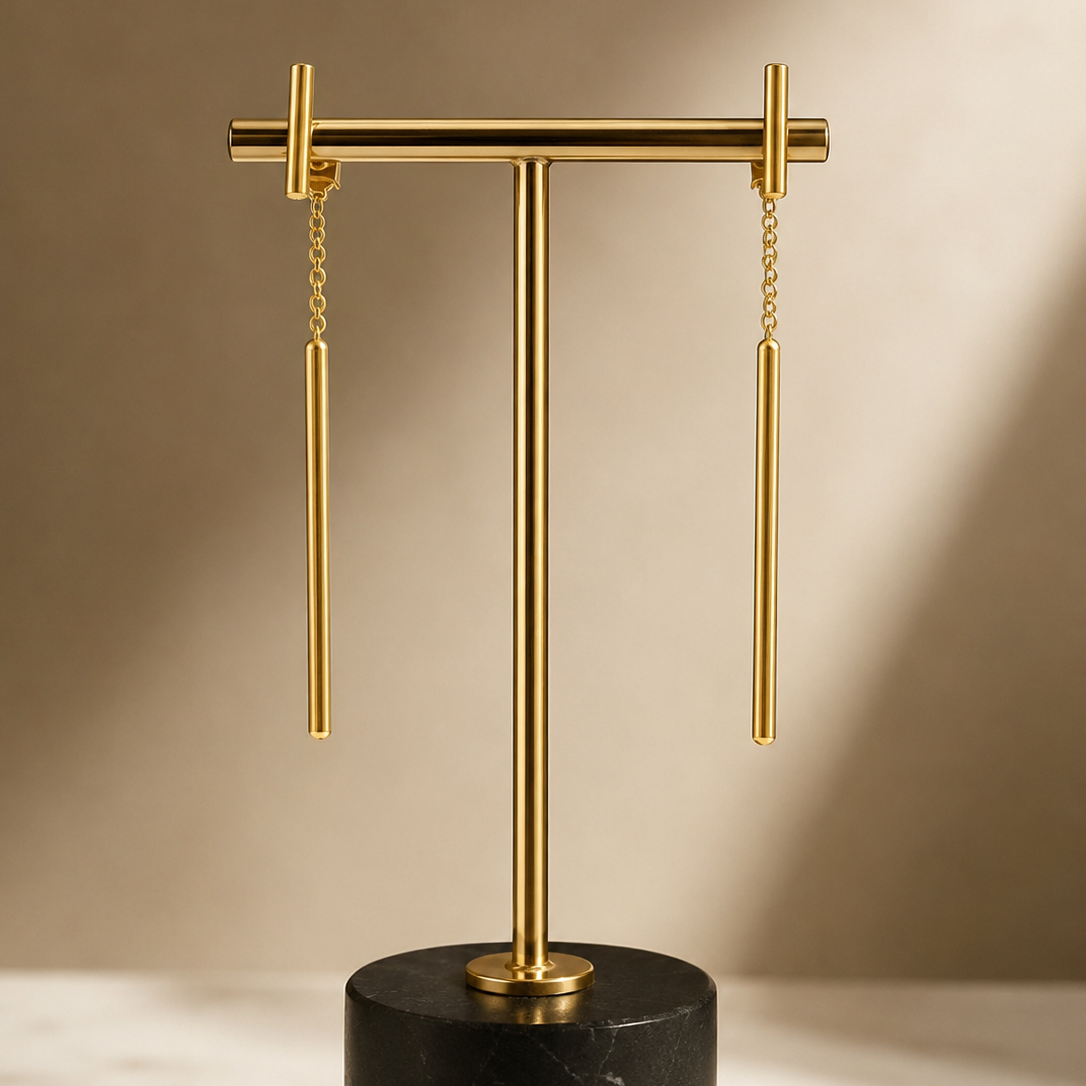 CINEMA earrings plated in 18kt gold