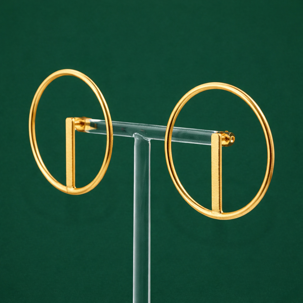 Pendientes SALERNO de diseño bañados en oro