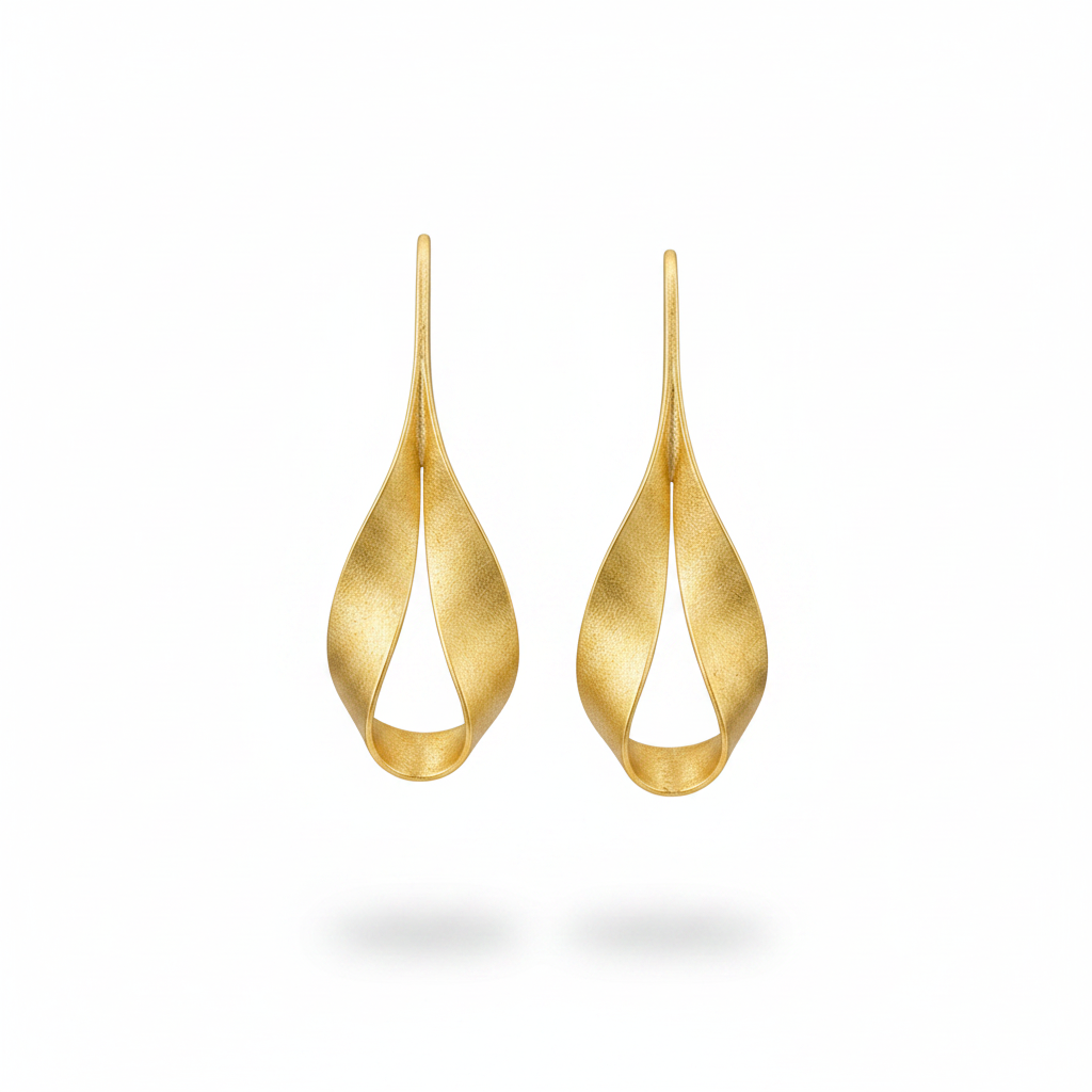 Pendientes LAZO bañados en oro - Diseño con carácter