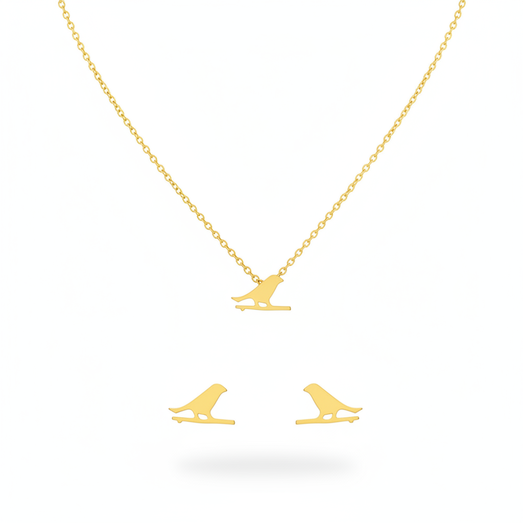 Set PAJARITO EGIPCIO bañado en oro