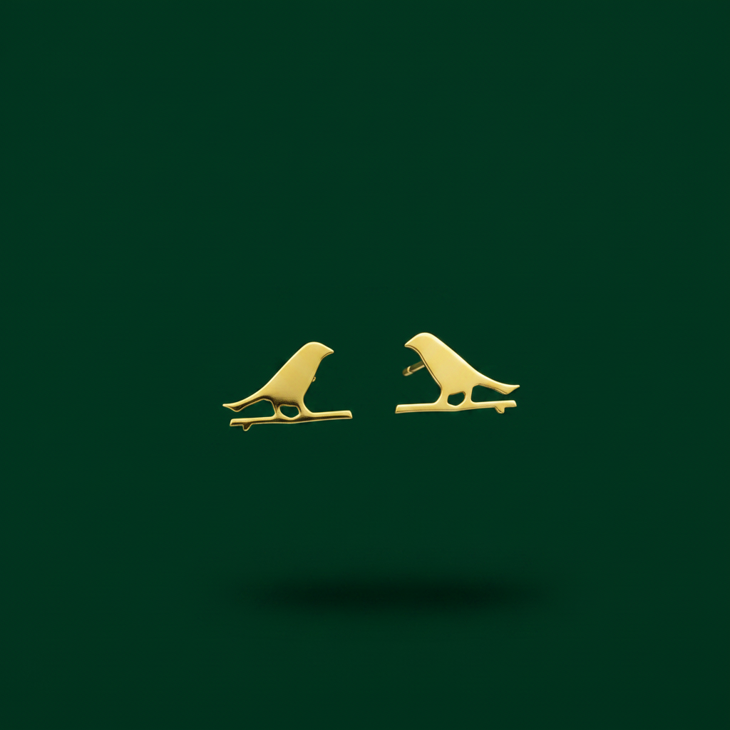Pendientes PAJARITO bañados en oro