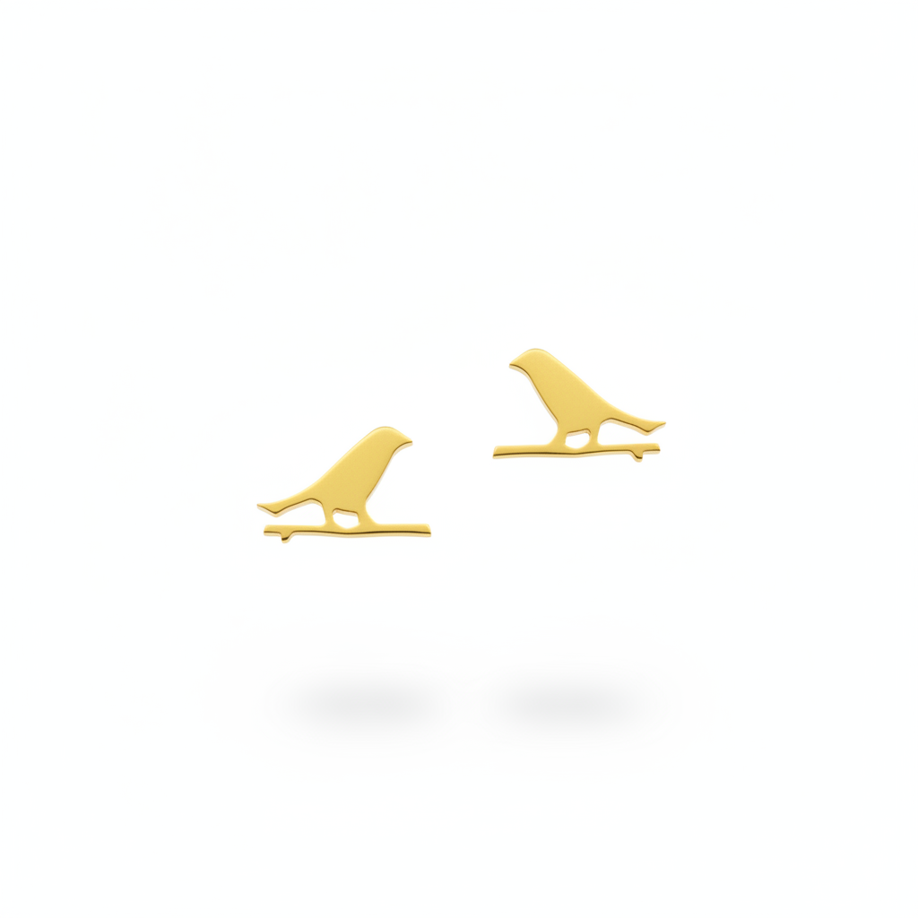 Pendientes PAJARITO bañados en oro
