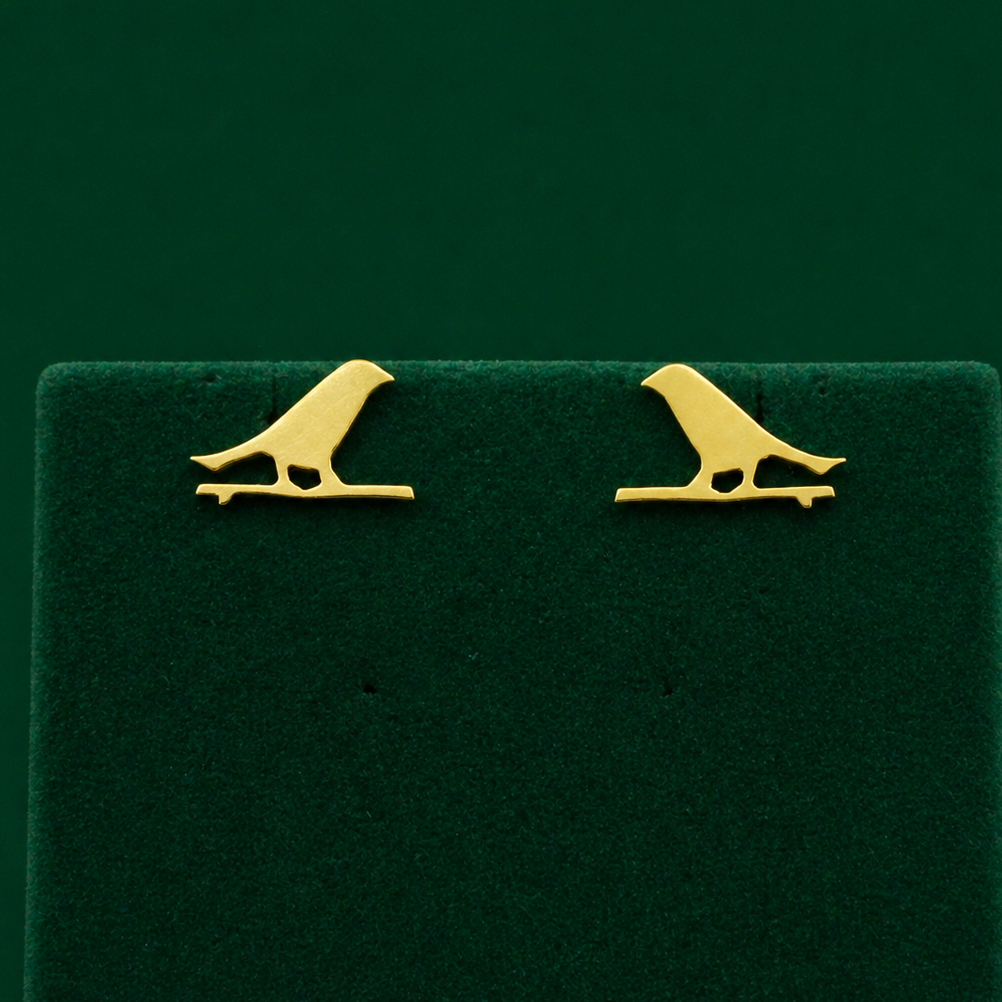 Pendientes PAJARITO bañados en oro