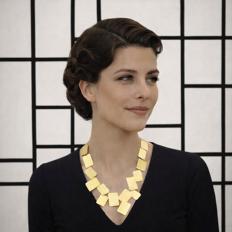 Collar MONDRIAN bañado en oro