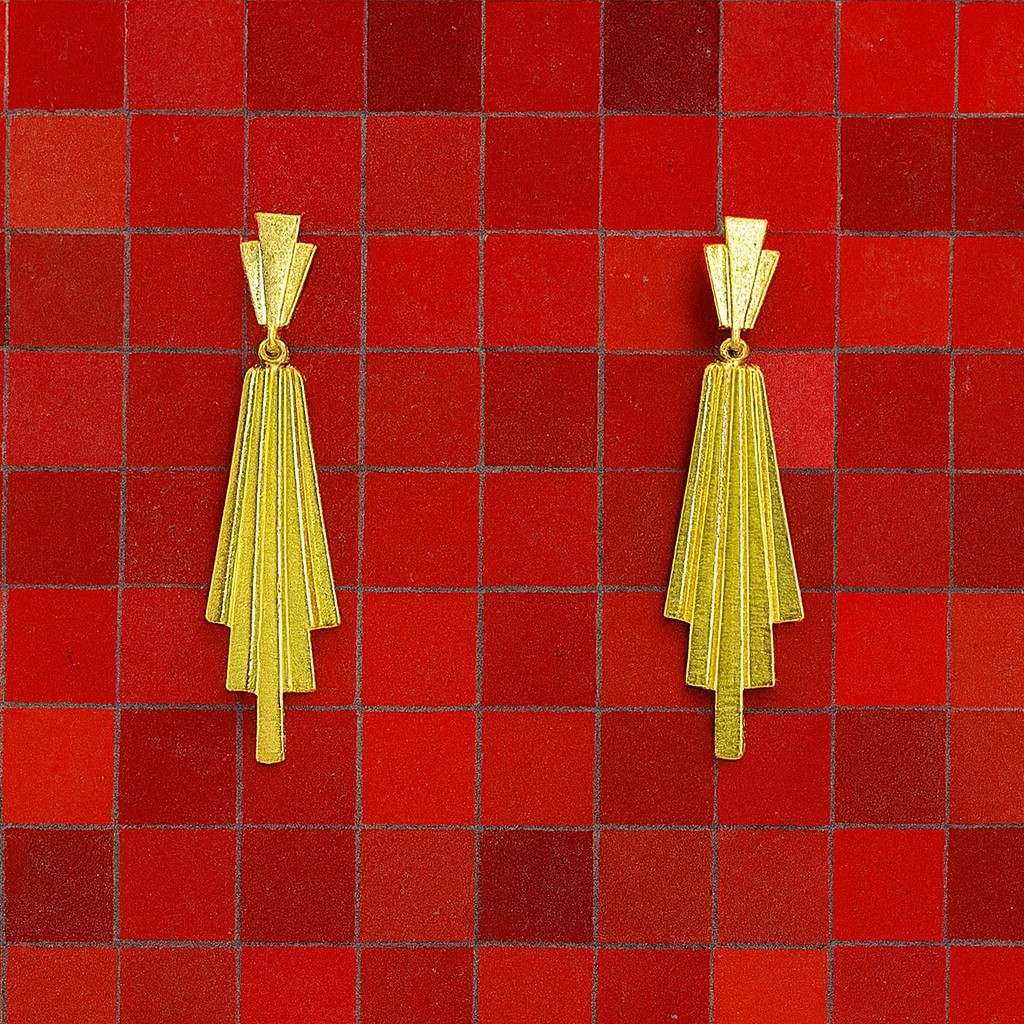 Pendientes CINEMA Nº2 bañados en oro - Diseño con carácter