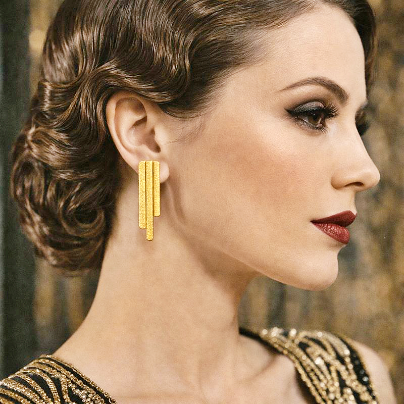 Pendientes LACRIME bañados en oro - Diseño con carácter