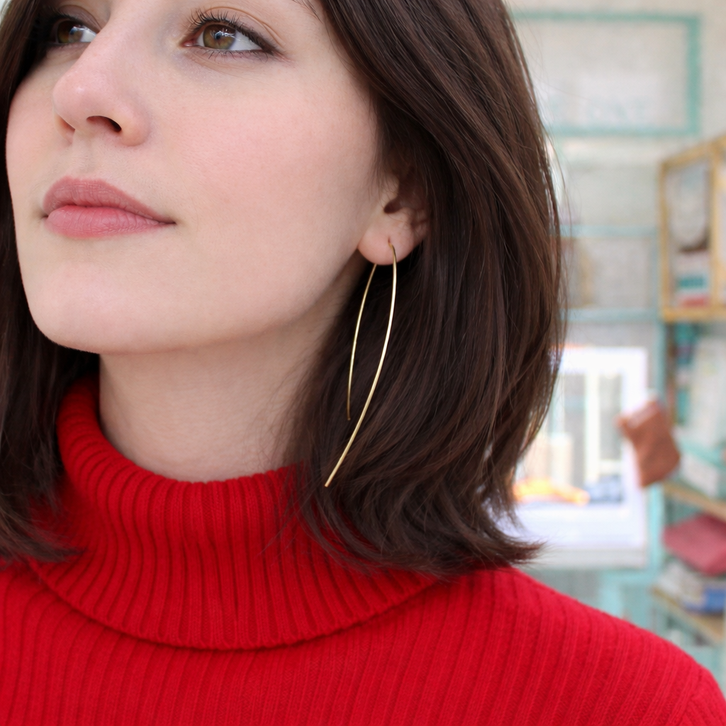 BENE Designer-Ohrringe vergoldet mit 18 kt Gold