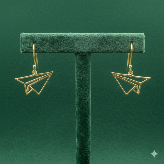 Pendientes AVIÓN bañados en oro