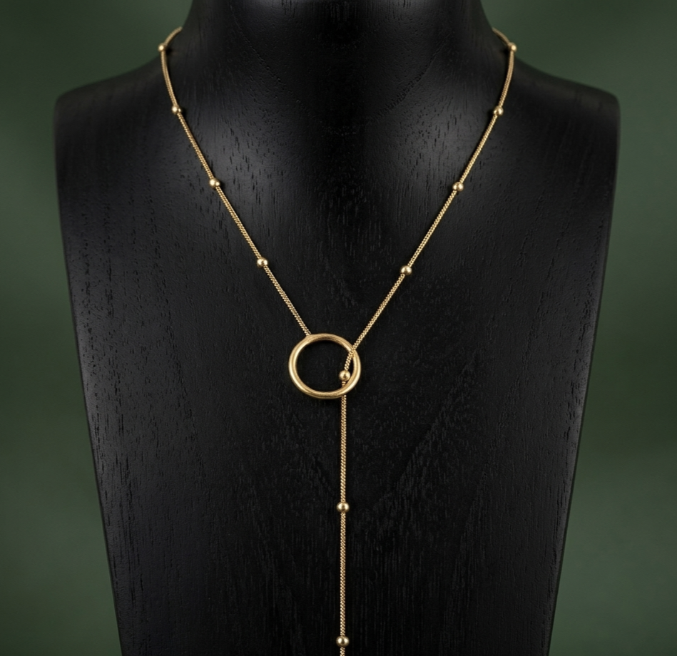 Collar PÉNDULO con calcedonia azul
