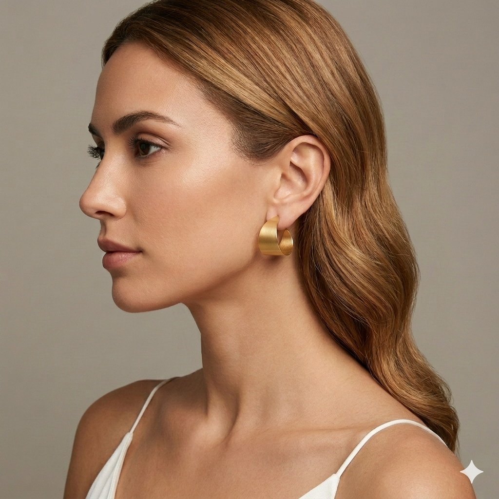 Pendientes ONDE bañados en oro - Diseño con carácter
