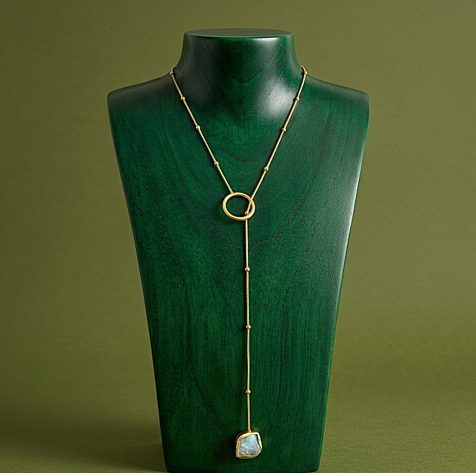 Collar PÉNDULO con calcedonia azul