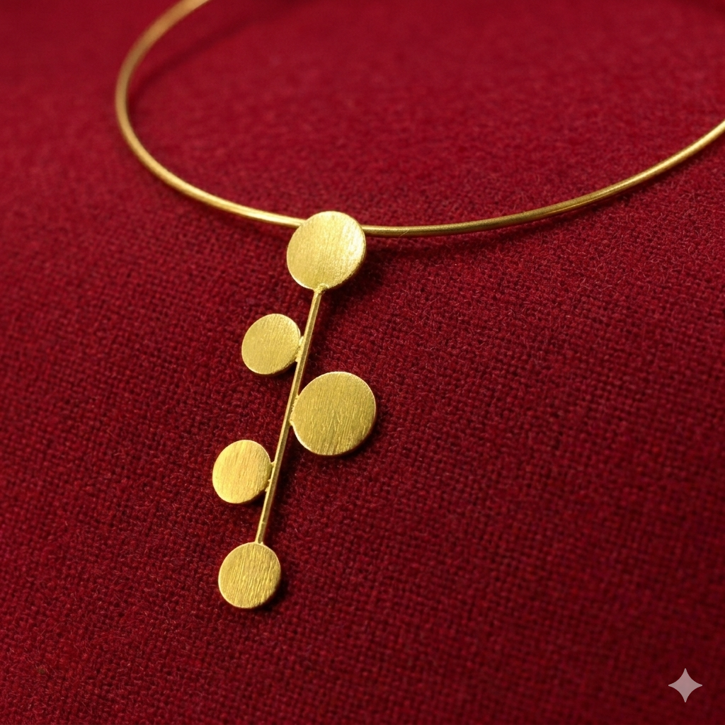 DECO choker with 18kt gold plated pendant