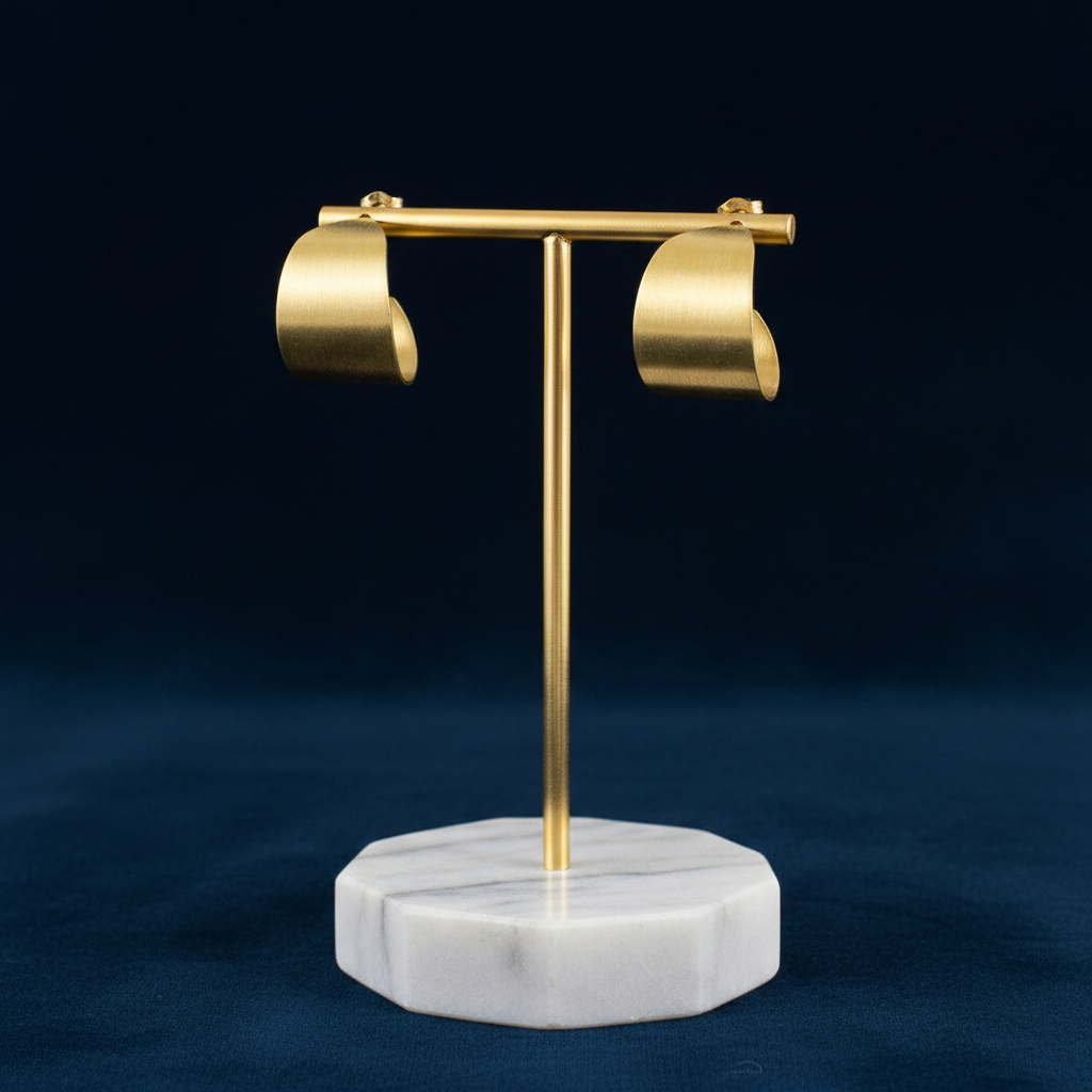 Pendientes ONDE bañados en oro - Diseño con carácter