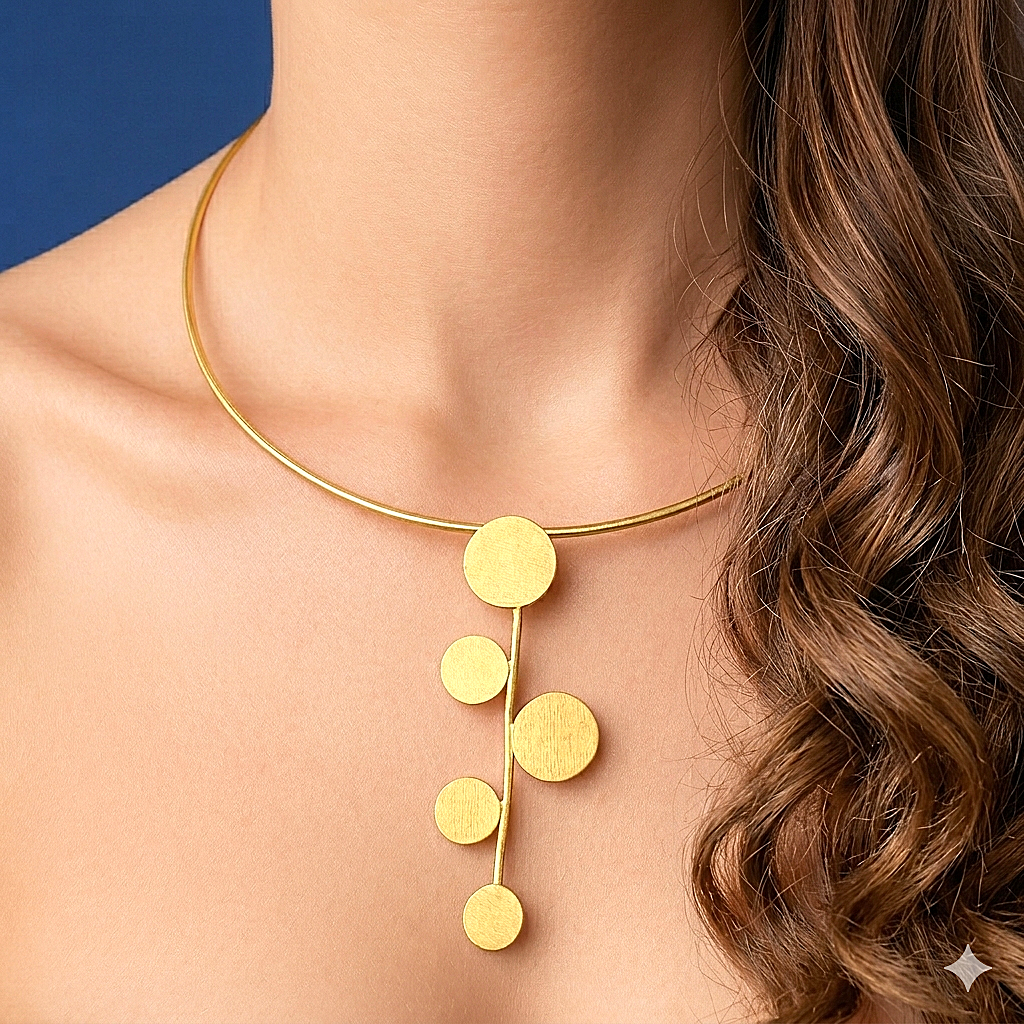 DECO choker with 18kt gold plated pendant
