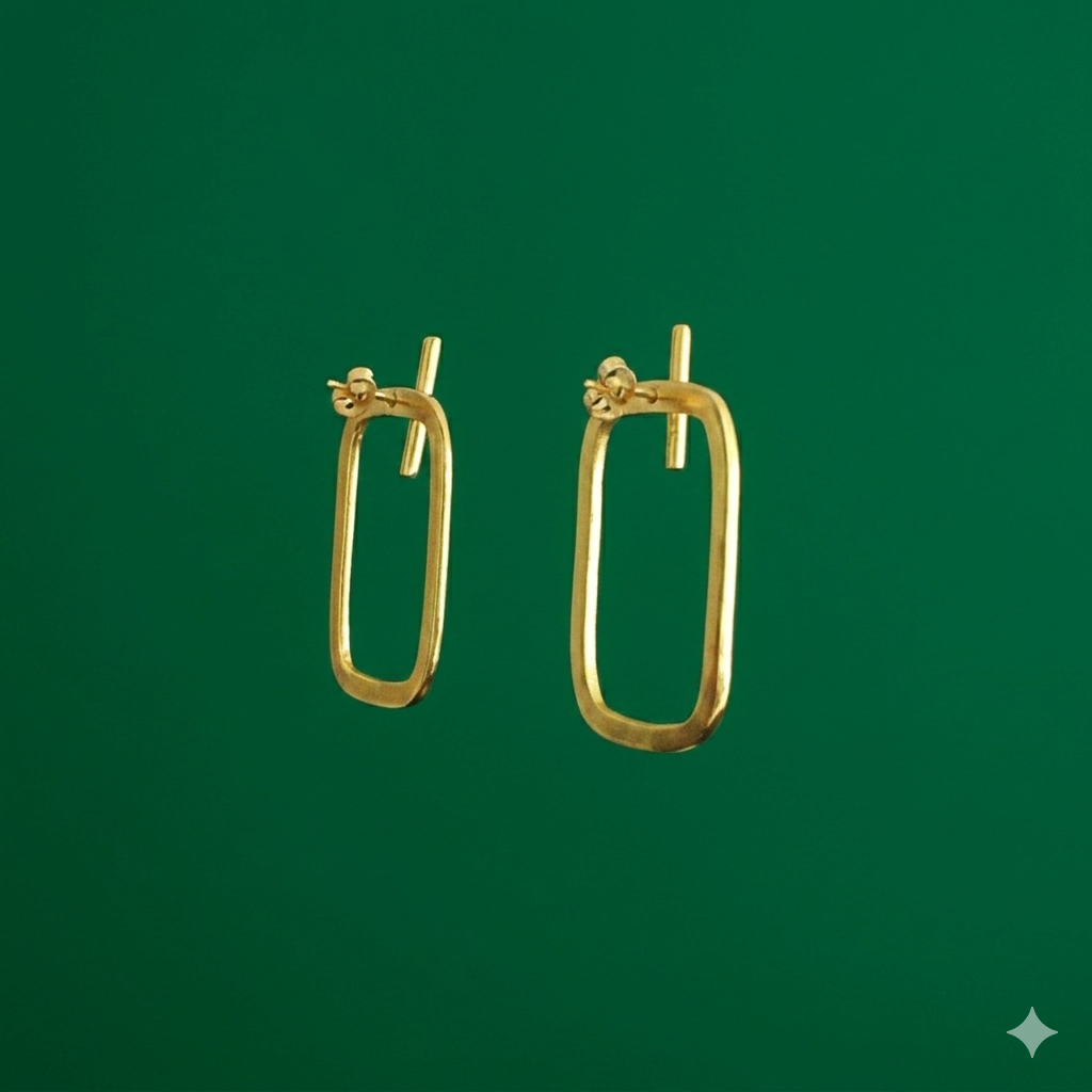 Pendientes STELLA bañados en oro - Diseño con carácter
