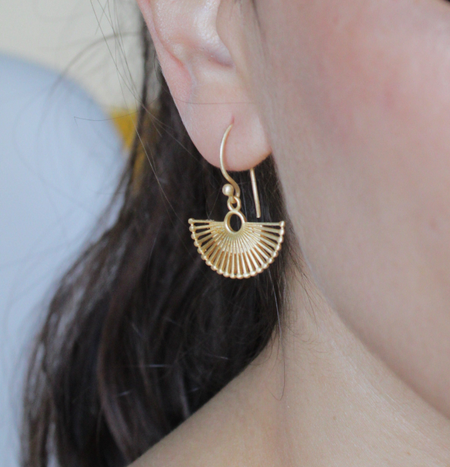 Designer-Ohrringe ROULETTE, vergoldet mit 18 kt Gold