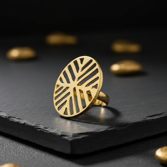 Anillo POEPOE bañados en oro - Diseño con carácter