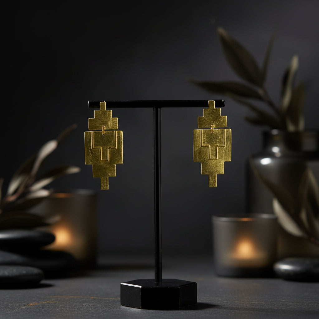 Pendientes KAVANAGH bañados en oro - Diseño con carácter