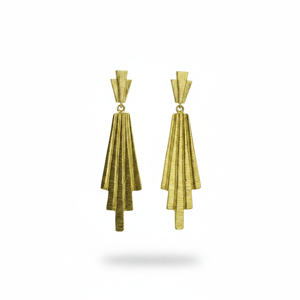 Pendientes CINEMA Nº2 bañados en oro - Diseño con carácter